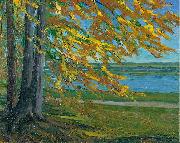 Wilhelm Trubner Lake Starnberg Germany oil painting artist